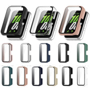 For Samsung Galaxy Fit 3 SM-R390 PC + Tempered Glass Film Integrated Watch Protective Case(Ink Blue)