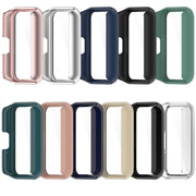 For Samsung Galaxy Fit 3 SM-R390 PC + Tempered Glass Film Integrated Watch Protective Case(Ivory White)