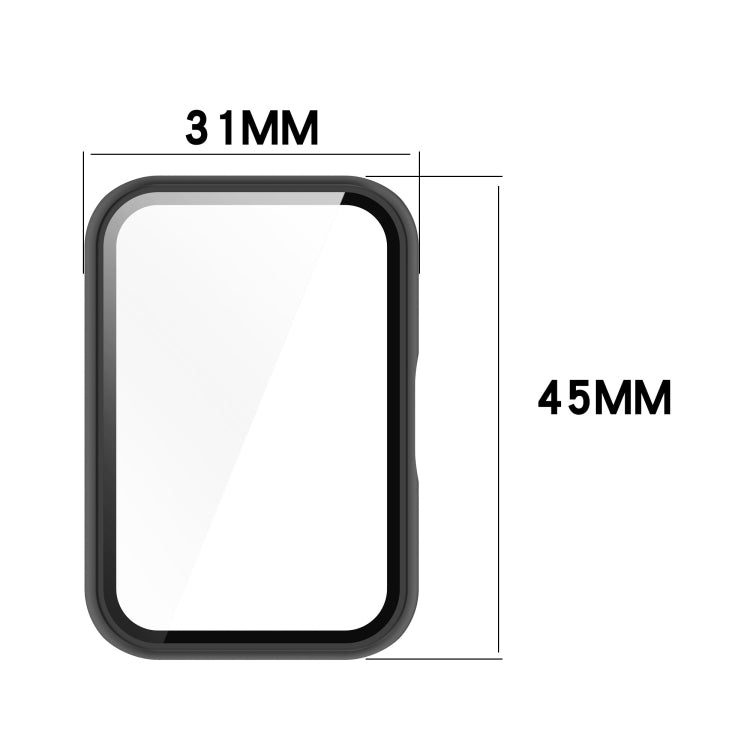 For Samsung Galaxy Fit 3 SM-R390 PC + Tempered Glass Film Integrated Watch Protective Case(Sakura Pink)