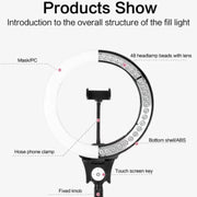 JMARY FM-12R Photography LED Fill Light 12-inch Video Recording Ring Light(EU Plug)