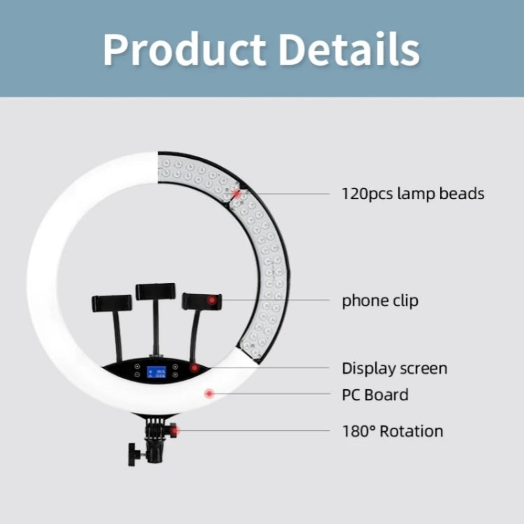 JMARY FM-19RS Photography LED Ring Fill Light 19-inch Touch Control Beauty Light(US Plug)