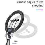 JMARY FM-18R LED Beauty Ring Light 18-inch Photography Live Streaming Fill Light(US Plug)