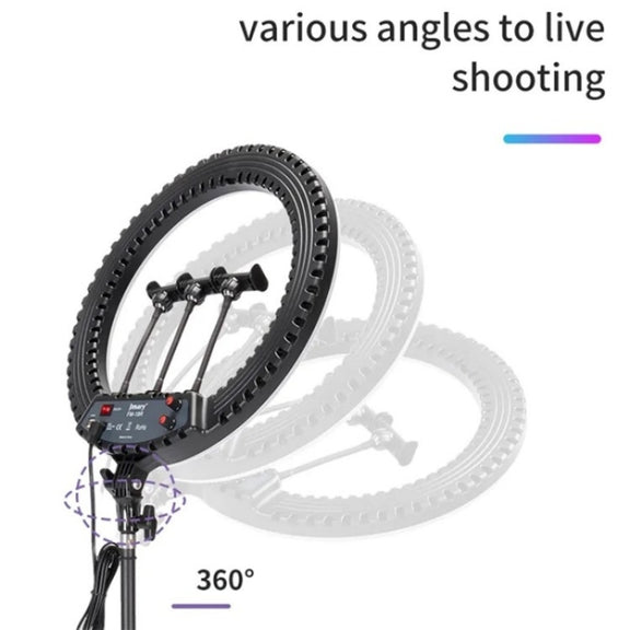 JMARY FM-18R LED Beauty Ring Light 18-inch Photography Live Streaming Fill Light(EU Plug)
