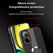 For Realme C67 4G Magnetic Litchi Leather Back Phone Case with Holder(Orange)