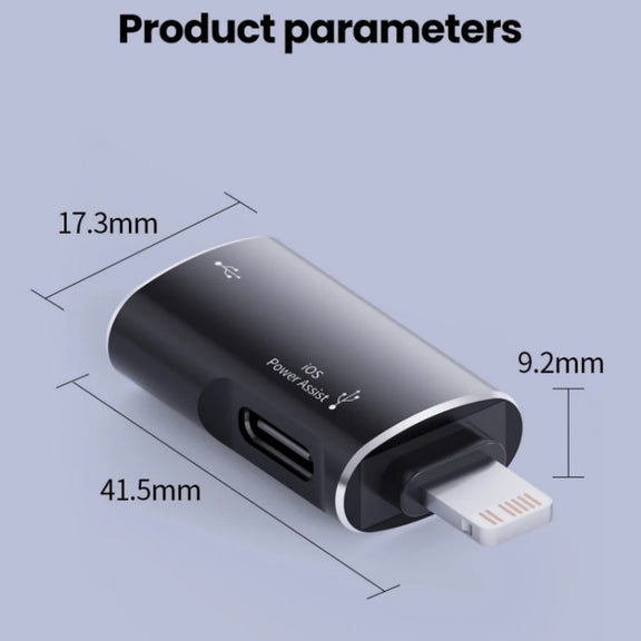 JS-103 8 Pin Male to USB+Type-C Female OTG Adapter(Silver)