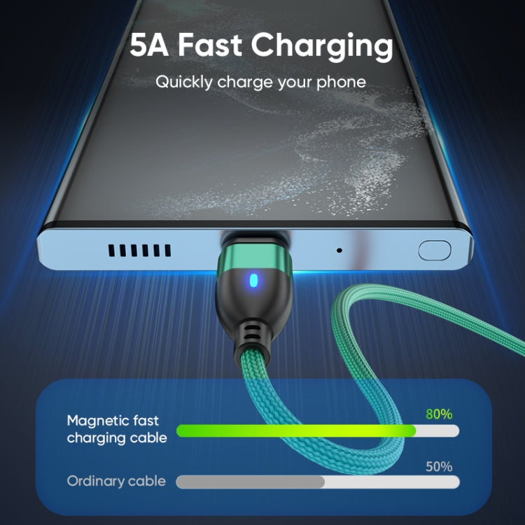 ENKAY 3 in 1 PD100W Type-C to Type-C / 8 Pin / Micro USB Magnetic Fast Charging Cable, Cable Length:1m(Green)