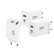 PD30W USB-C / Type-C + 8 Pin + USB-A Reverse Charger Suitable for iPhone Series(UK Plug)