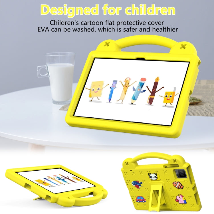 For T-Iobile REVVL Tab 10.36 2023 Handle Kickstand Children EVA Shockproof Tablet Case(Yellow)