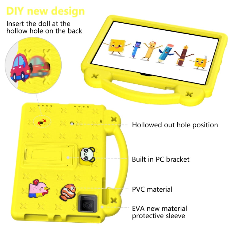 For T-Iobile REVVL Tab 10.36 2023 Handle Kickstand Children EVA Shockproof Tablet Case(Yellow)