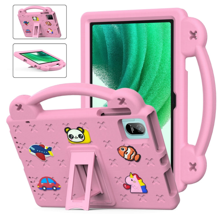 For Blackview Oscal Pad 15 2023 / Tab 11 Handle Kickstand Children EVA Shockproof Tablet Case(Pink)
