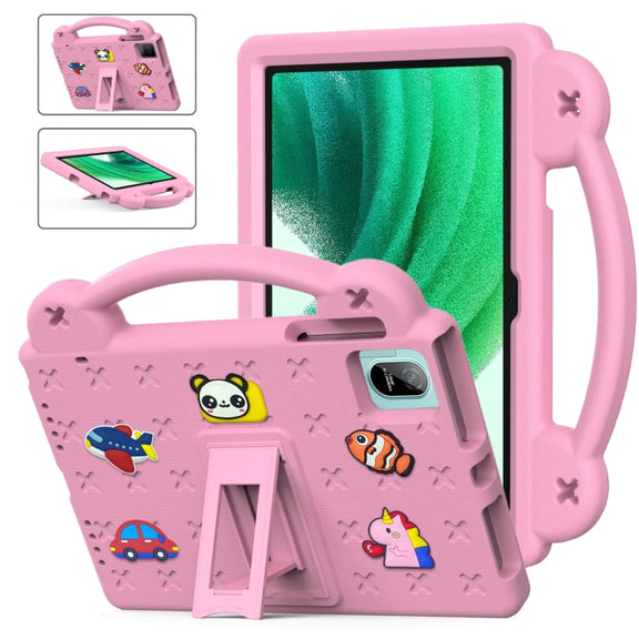 For Blackview Oscal Pad 15 2023 / Tab 11 Handle Kickstand Children EVA Shockproof Tablet Case(Pink)