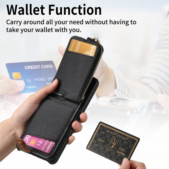 For Samsung Galaxy S24+ 5G Litchi Leather Oil Edge Ring Zipper Wallet Back Phone Case(Black)