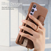 For Samsung Galaxy S24+ 5G Litchi Leather Oil Edge Ring Zipper Wallet Back Phone Case(Brown)