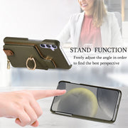 For Samsung Galaxy S24 5G Litchi Leather Oil Edge Ring Zipper Wallet Back Phone Case(Green)