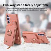 For Samsung Galaxy S24 5G Litchi Leather Oil Edge Ring Zipper Wallet Back Phone Case(Pink)