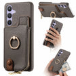 For Samsung Galaxy S24 5G Litchi Leather Oil Edge Ring Zipper Wallet Back Phone Case(Grey) - free shipping - PMC Jewellery - Order now!