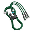 ENKAY 6-in-1 5A USB + Type-C to Type-C / 8 Pin / Micro USB Multifunction Fast Charging Cable, Cable Length:1.3m(Green) - Multifunction Cable by ENKAY | Online Shopping South Africa | PMC TechLife | Buy Now Pay Later Mobicred