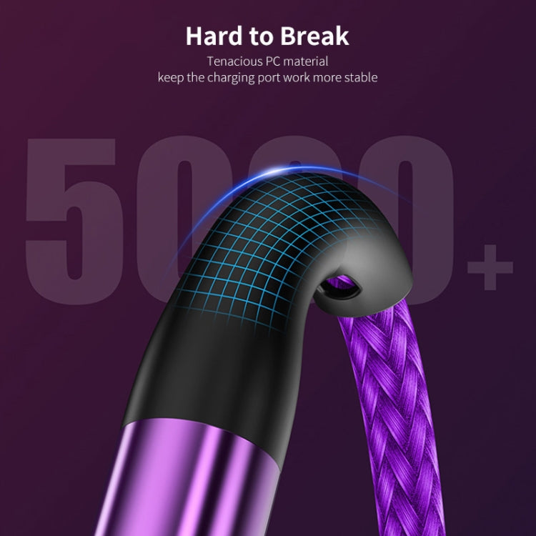 ENKAY 6-in-1 5A USB + Type-C to Type-C / 8 Pin / Micro USB Multifunction Fast Charging Cable, Cable Length:1.3m(Purple)