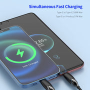 ENKAY PD100W 2-in-1 Type-C to Type-C / 8 Pin Fast Charging Cable with E-Marker, Cable Length:2m