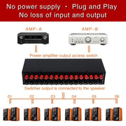 B06 82 In 6 Out Power Amplifier Speaker Selector 6 Region Stereo Speaker Switcher