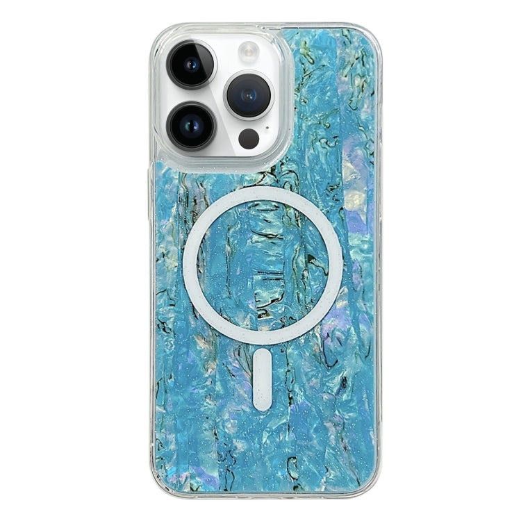 For iPhone 13 Pro Max Shell Texture Multicolor MagSafe TPU Phone Case(Sky Blue)
