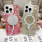 For iPhone 13 Pro Max Shell Texture Multicolor MagSafe TPU Phone Case(Purple)