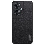 For OPPO Reno11 F Tree Bark Leather Shockproof Phone Case(Black)