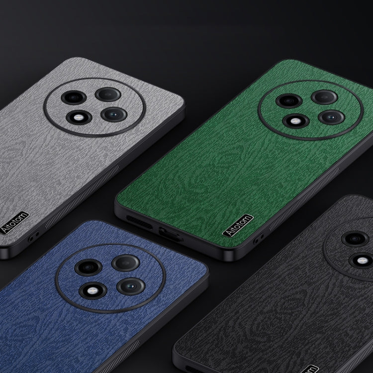 For OPPO A3 Pro Tree Bark Leather Shockproof Phone Case(Black)