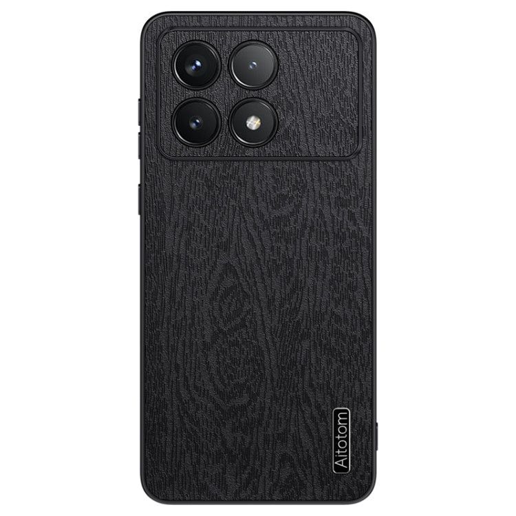 For Xiaomi Redmi K70 Tree Bark Leather Shockproof Phone Case(Black)