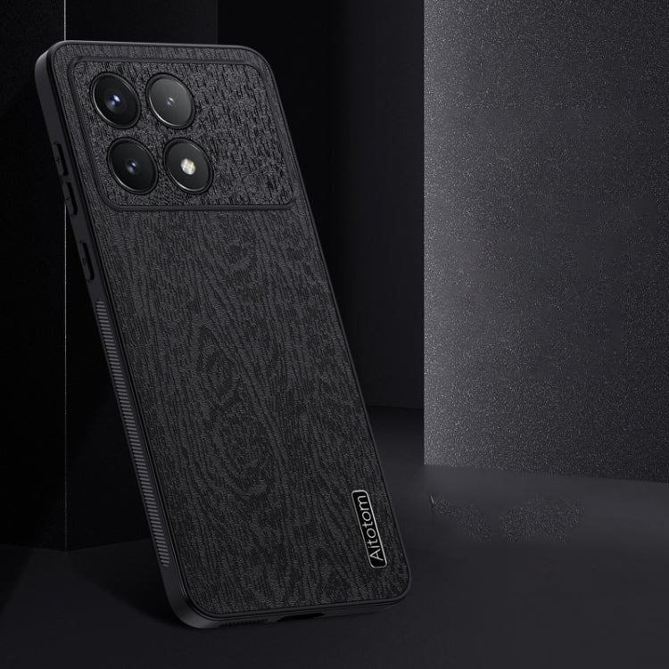 For Xiaomi Redmi K70 Tree Bark Leather Shockproof Phone Case(Blue)