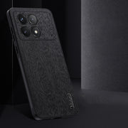 For Xiaomi Redmi K70 Tree Bark Leather Shockproof Phone Case(Blue)