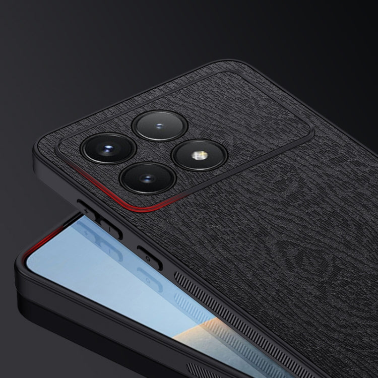 For Xiaomi Redmi K70 Tree Bark Leather Shockproof Phone Case(Blue)