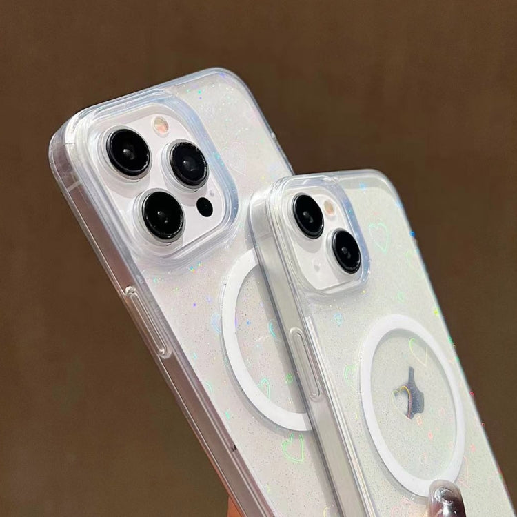 For iPhone  11 Laser Love MagSafe TPU Phone Case(Transparent)
