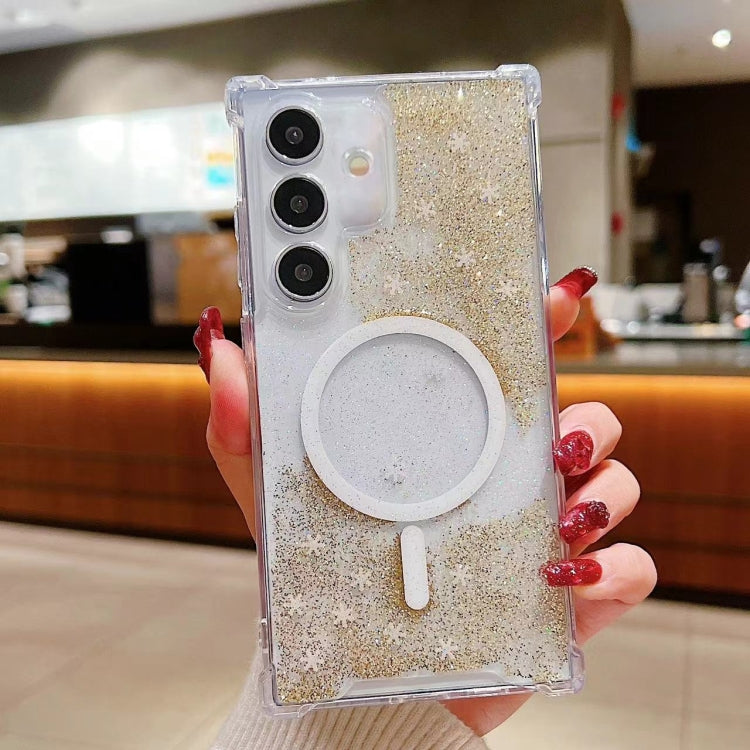 For Samsung Galaxy S24 5G Explosive Flash Gradient MagSafe TPU Phone Case(Gold)