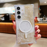 For Samsung Galaxy S24 5G Explosive Flash Gradient MagSafe TPU Phone Case(Gold)