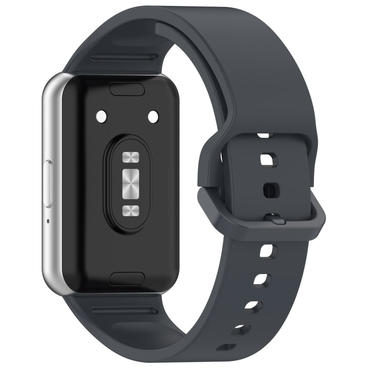 For Samsung Galaxy Fit 3 Solid Color Colorful Buckle Silicone Watch Band(Gray)