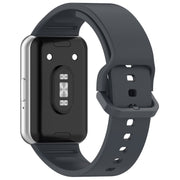 For Samsung Galaxy Fit 3 Solid Color Colorful Buckle Silicone Watch Band(Gray)