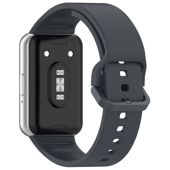 For Samsung Galaxy Fit 3 Solid Color Colorful Buckle Silicone Watch Band(Gray)