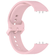 For Samsung Galaxy Fit 3 Solid Color Colorful Buckle Silicone Watch Band(Pink)