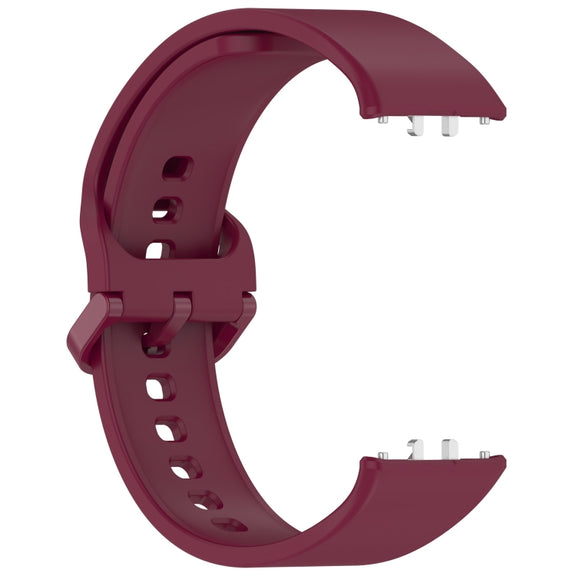 For Samsung Galaxy Fit 3 Solid Color Colorful Buckle Silicone Watch Band(Wine Red)