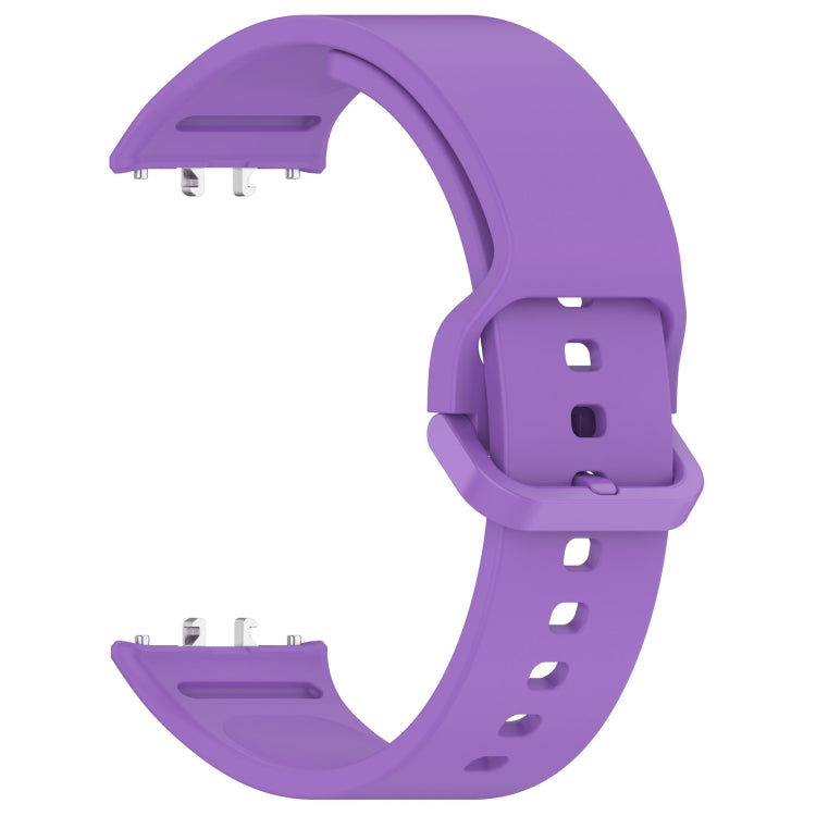 For Samsung Galaxy Fit 3 Solid Color Colorful Buckle Silicone Watch Band(Purple)