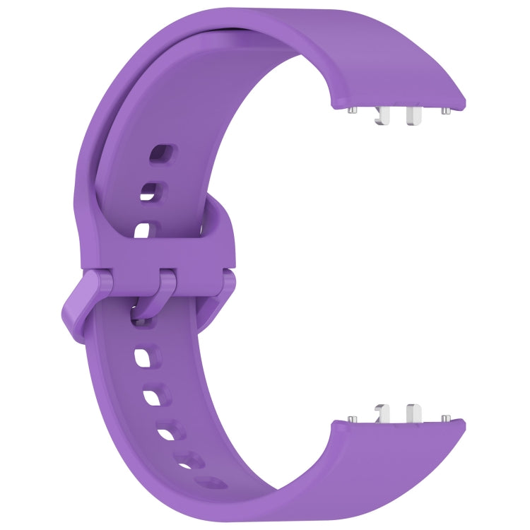 For Samsung Galaxy Fit 3 Solid Color Colorful Buckle Silicone Watch Band(Purple)