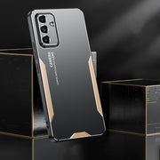 For Samsung Galaxy A55 5G Blade Series TPU Hybrid Metal Phone Case(Silver)