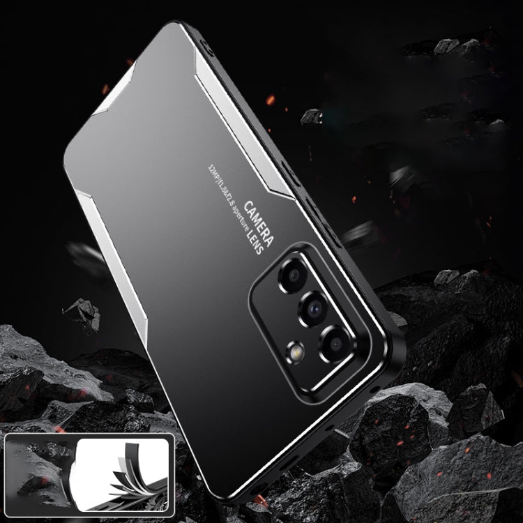 For Samsung Galaxy A55 5G Blade Series TPU Hybrid Metal Phone Case(Silver)