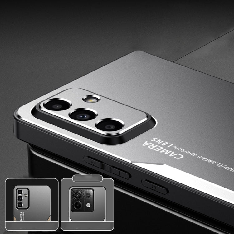 For Samsung Galaxy A55 5G Blade Series TPU Hybrid Metal Phone Case(Silver)