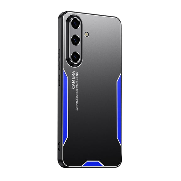 For Samsung Galaxy S24 5G Blade Series TPU Hybrid Metal Phone Case(Blue)