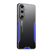 For Samsung Galaxy S25 5G Blade Series TPU Hybrid Metal Phone Case(Blue)