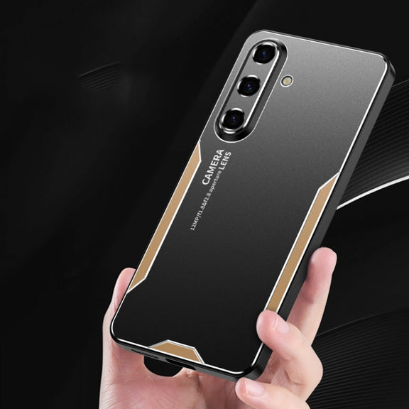 For Samsung Galaxy S25 5G Blade Series TPU Hybrid Metal Phone Case(Blue)