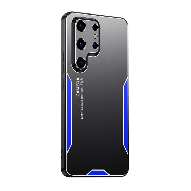For Samsung Galaxy S25 Ultra 5G Blade Series TPU Hybrid Metal Phone Case(Blue)