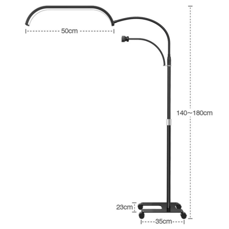 HD-G63X Floor Standing Remote Dimming LED Moon Lamp Manicure Eyelash Beauty Lamp(EU Plug)